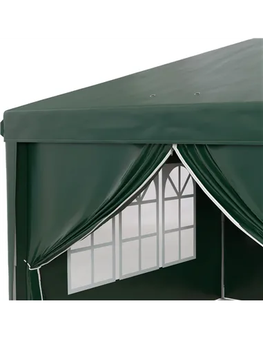 Outsunny 3 x 6m Pop-Up Gazebo, with Curtain Walls and Windows - Dark Green