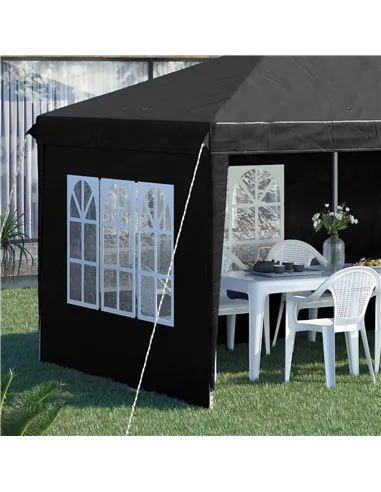 Outsunny 3 x 6m Pop-Up Gazebo, with Removable Walls - Black