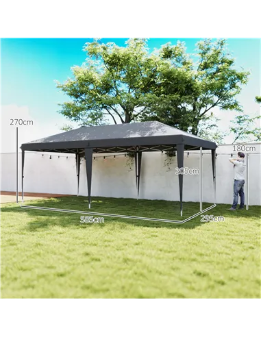 Outsunny 6 x 3 m Pop-Up Steel Frame Gazebo Grey