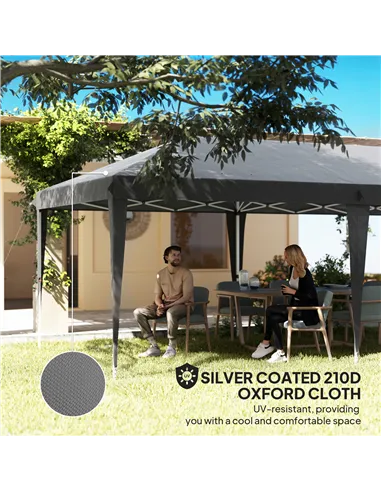 Outsunny 6 x 3 m Pop-Up Steel Frame Gazebo Grey