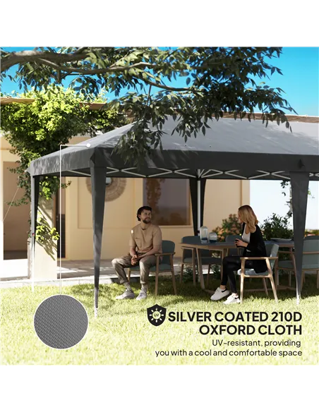 Outsunny 6 x 3 m Pop-Up Steel Frame Gazebo Grey