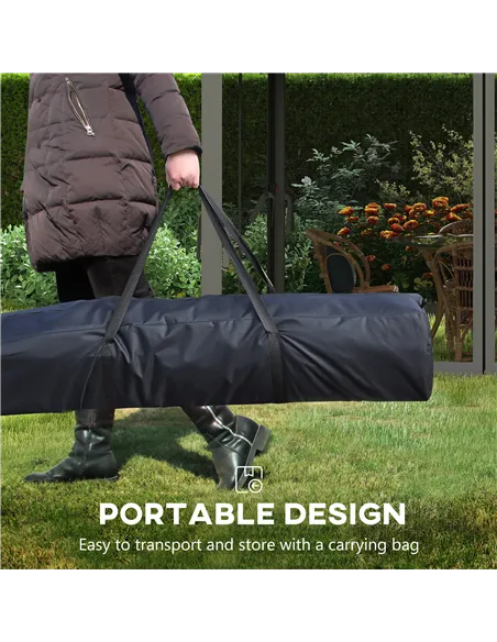 Outsunny 3 x 3(m) Pop Up Gazebo, Double-roof Garden Tent with Netting and Carry Bag, Party Event Shelter for Outdoor Patio, Dark