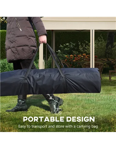 Outsunny 3 x 3(m) Pop Up Gazebo, Double-roof Garden Tent with Netting and Carry Bag, Party Event Shelter for Outdoor Patio, Crea