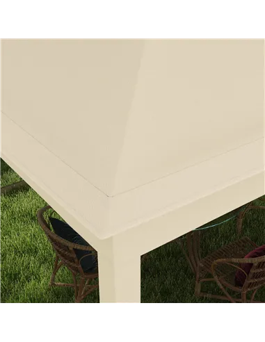 Outsunny 3 x 3(m) Pop Up Gazebo, Double-roof Garden Tent with Netting and Carry Bag, Party Event Shelter for Outdoor Patio, Crea