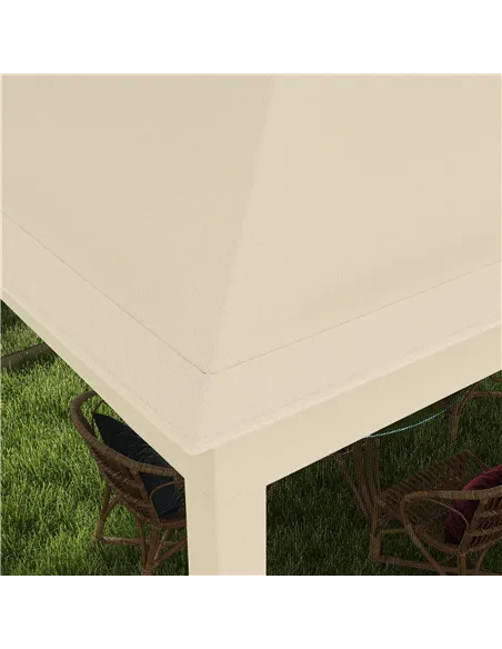 Outsunny 3 x 3(m) Pop Up Gazebo, Double-roof Garden Tent with Netting and Carry Bag, Party Event Shelter for Outdoor Patio, Crea