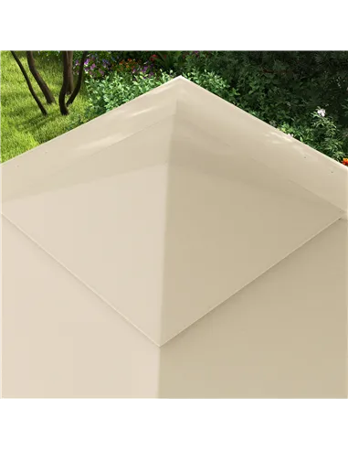 Outsunny 3 x 3(m) Pop Up Gazebo, Double-roof Garden Tent with Netting and Carry Bag, Party Event Shelter for Outdoor Patio, Crea