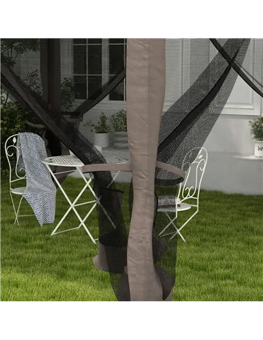 Outsunny 3.25 x 3.25m Pop Up Gazebo, Double-roof Garden Tent with Netting and Carry Bag, Party Event Shelter for Outdoor Patio, 