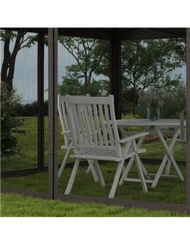 Outsunny 3.25 x 3.25m Pop Up Gazebo, Double-roof Garden Tent with Netting and Carry Bag, Party Event Shelter for Outdoor Patio, 