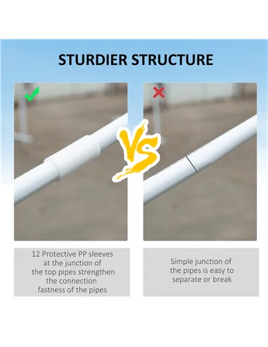 Outsunny 4 m Party Tent Wedding Gazebo Outdoor Waterproof PE Canopy Shade with 6 Removable Side Walls