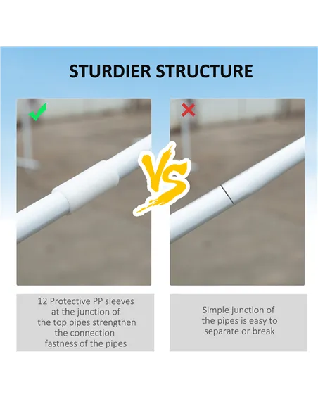 Outsunny 4 m Party Tent Wedding Gazebo Outdoor Waterproof PE Canopy Shade with 6 Removable Side Walls