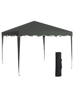 Outsunny 3 x 3cm Adjustable Height Pop-Up Gazebo, with Bag - Grey