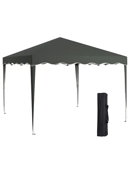 Outsunny 3 x 3cm Adjustable Height Pop-Up Gazebo, with Bag - Grey