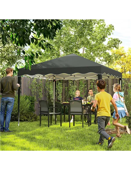 Outsunny 3 x 3cm Adjustable Height Pop-Up Gazebo, with Bag - Grey