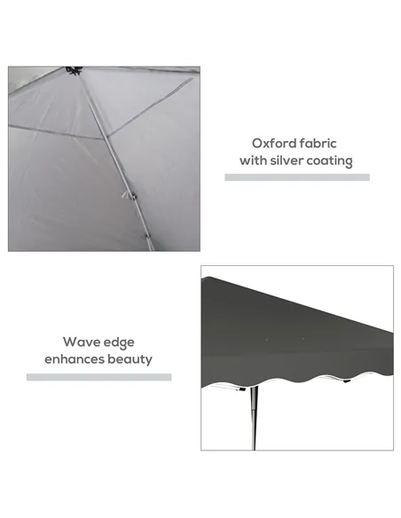 Outsunny 3 x 3cm Adjustable Height Pop-Up Gazebo, with Bag - Grey