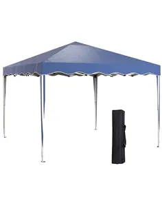 Outsunny 3 x 3cm Adjustable Height Pop-Up Gazebo, with Bag - Blue