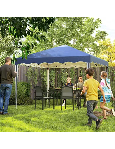 Outsunny 3 x 3cm Adjustable Height Pop-Up Gazebo, with Bag - Blue