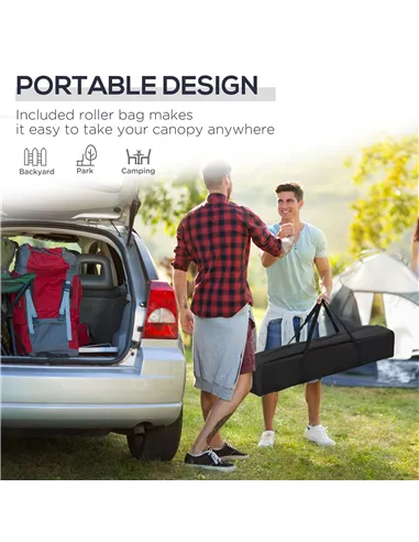 Outsunny 3 x 3cm Adjustable Height Pop-Up Gazebo, with Bag - Blue