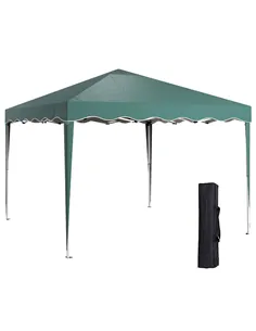 Outsunny 3 x 3cm Adjustable Height Pop-Up Gazebo, with Bag - Green