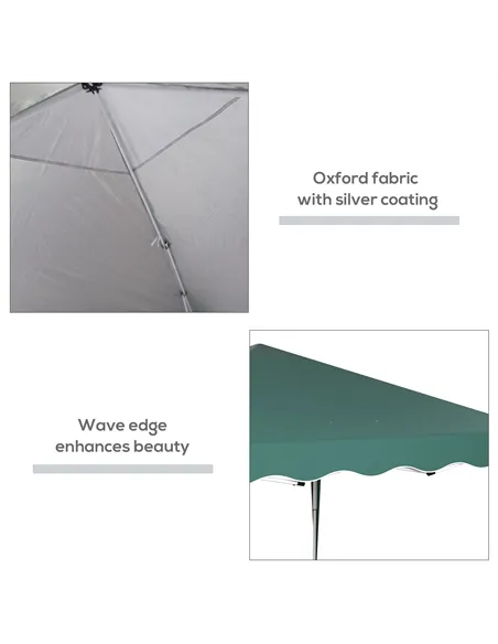 Outsunny 3 x 3cm Adjustable Height Pop-Up Gazebo, with Bag - Green