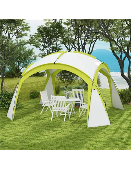 Outsunny 3.5 x 3.5M Camping Gazebo, Outdoor Event Shelter Dome Tent Garden Sun Shelter Patio Spire Arc Pavilion Camp Sun Shade T