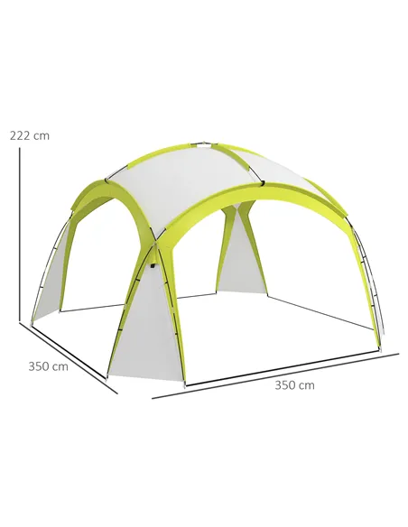 Outsunny 3.5 x 3.5M Camping Gazebo, Outdoor Event Shelter Dome Tent Garden Sun Shelter Patio Spire Arc Pavilion Camp Sun Shade T