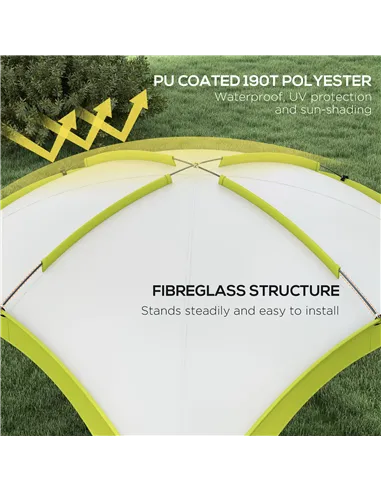 Outsunny 3.5 x 3.5M Camping Gazebo, Outdoor Event Shelter Dome Tent Garden Sun Shelter Patio Spire Arc Pavilion Camp Sun Shade T