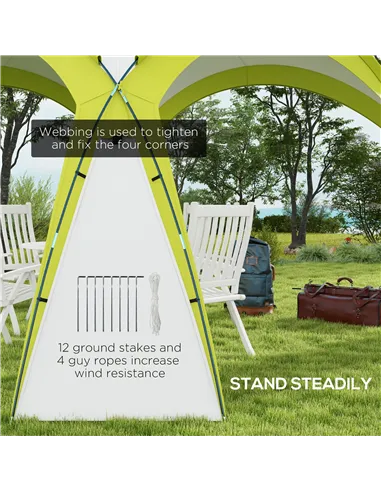 Outsunny 3.5 x 3.5M Camping Gazebo, Outdoor Event Shelter Dome Tent Garden Sun Shelter Patio Spire Arc Pavilion Camp Sun Shade T