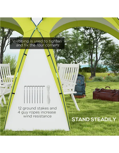 Outsunny 3.5 x 3.5M Camping Gazebo, Outdoor Event Shelter Dome Tent Garden Sun Shelter Patio Spire Arc Pavilion Camp Sun Shade T