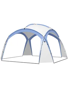 Outsunny 3.5 x 3.5M Camping Gazebo, Outdoor Event Shelter Dome Tent Garden Sun Shelter Patio Spire Arc Pavilion Camp Sun Shade T