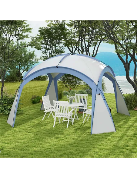 Outsunny 3.5 x 3.5M Camping Gazebo, Outdoor Event Shelter Dome Tent Garden Sun Shelter Patio Spire Arc Pavilion Camp Sun Shade T
