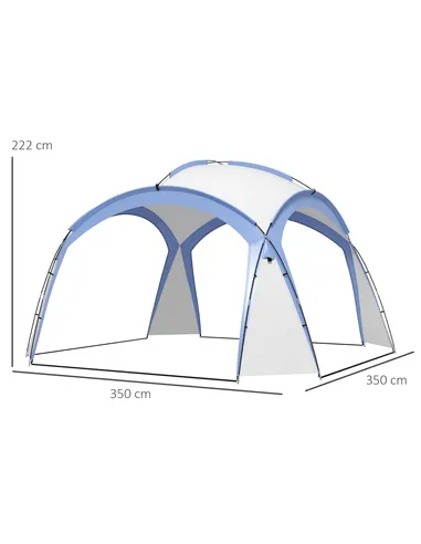 Outsunny 3.5 x 3.5M Camping Gazebo, Outdoor Event Shelter Dome Tent Garden Sun Shelter Patio Spire Arc Pavilion Camp Sun Shade T