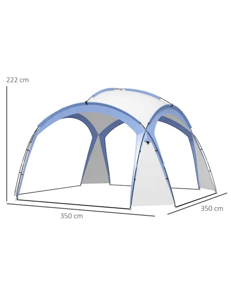 Outsunny 3.5 x 3.5M Camping Gazebo, Outdoor Event Shelter Dome Tent Garden Sun Shelter Patio Spire Arc Pavilion Camp Sun Shade T