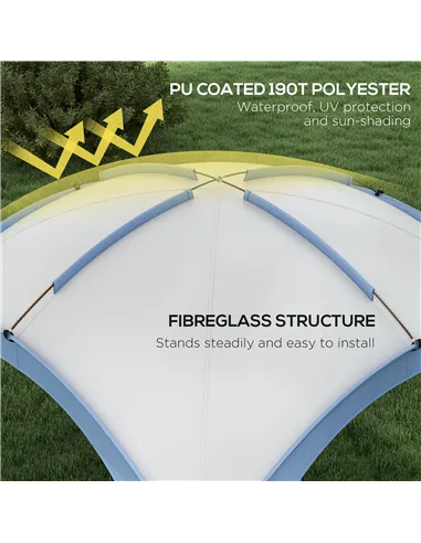 Outsunny 3.5 x 3.5M Camping Gazebo, Outdoor Event Shelter Dome Tent Garden Sun Shelter Patio Spire Arc Pavilion Camp Sun Shade T