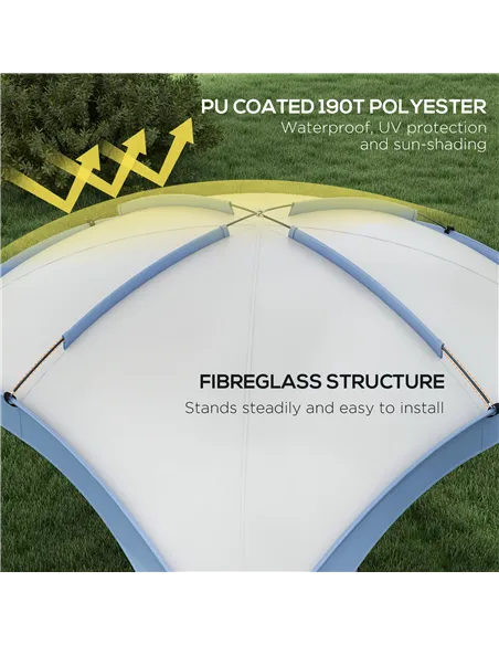 Outsunny 3.5 x 3.5M Camping Gazebo, Outdoor Event Shelter Dome Tent Garden Sun Shelter Patio Spire Arc Pavilion Camp Sun Shade T