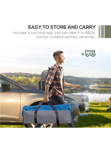 Outsunny 3.5 x 3.5M Camping Gazebo, Outdoor Event Shelter Dome Tent Garden Sun Shelter Patio Spire Arc Pavilion Camp Sun Shade T