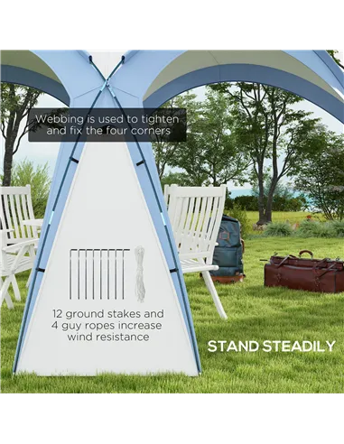 Outsunny 3.5 x 3.5M Camping Gazebo, Outdoor Event Shelter Dome Tent Garden Sun Shelter Patio Spire Arc Pavilion Camp Sun Shade T