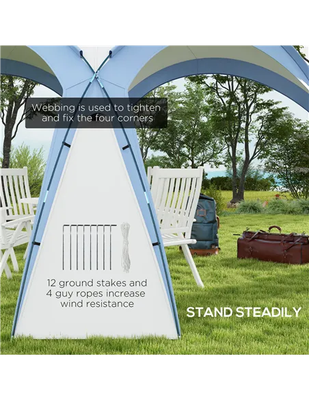 Outsunny 3.5 x 3.5M Camping Gazebo, Outdoor Event Shelter Dome Tent Garden Sun Shelter Patio Spire Arc Pavilion Camp Sun Shade T