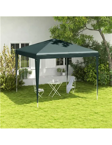 Outsunny 2.7m x 2.7m Garden Gazebo Marquee Party Tent Wedding Canopy Outdoor(Dark Green)