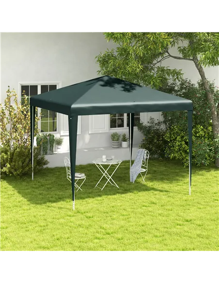 Outsunny 2.7m x 2.7m Garden Gazebo Marquee Party Tent Wedding Canopy Outdoor(Dark Green)