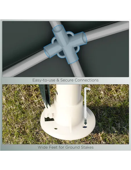 Outsunny 2.7m x 2.7m Garden Gazebo Marquee Party Tent Wedding Canopy Outdoor(Dark Green)