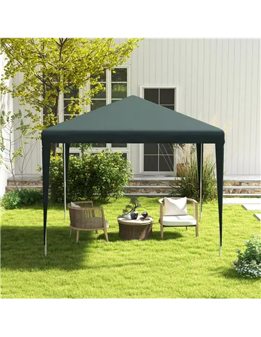 Outsunny 2.7m x 2.7m Garden Gazebo Marquee Party Tent Wedding Canopy Outdoor(Dark Green)