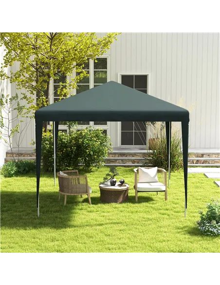 Outsunny 2.7m x 2.7m Garden Gazebo Marquee Party Tent Wedding Canopy Outdoor(Dark Green)
