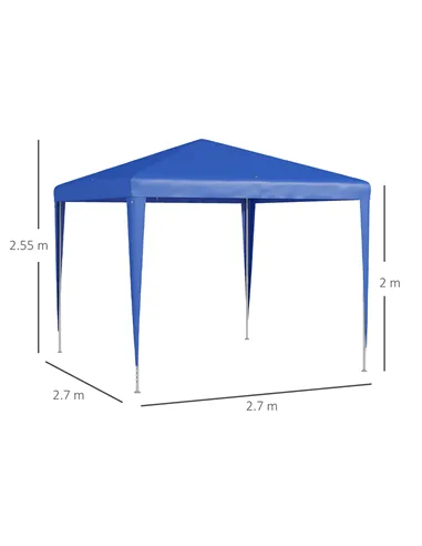 Outsunny 2.7m x 2.7m Garden Gazebo Marquee Party Tent Wedding Canopy Outdoor(Blue)