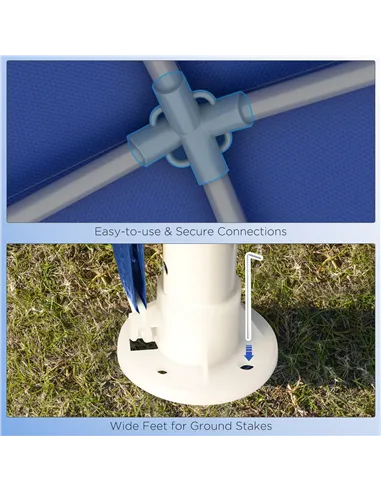 Outsunny 2.7m x 2.7m Garden Gazebo Marquee Party Tent Wedding Canopy Outdoor(Blue)