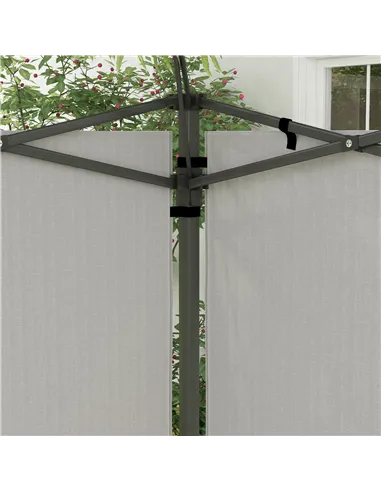 Outsunny Gazebo Side Panels, Sides Replacement with Window for 3x3(m) or 3x6m Gazebo Canopy, 2 Pack, White