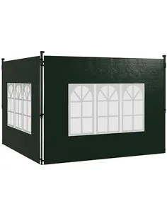 Outsunny Set of Two 3 x 3m Gazebo Frame Replacement Walls - Green