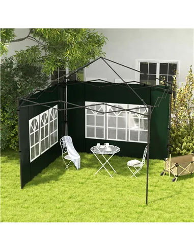 Outsunny Set of Two 3 x 3m Gazebo Frame Replacement Walls - Green
