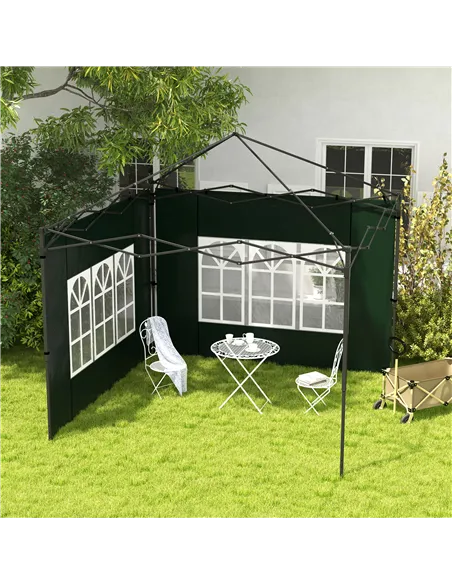 Outsunny Set of Two 3 x 3m Gazebo Frame Replacement Walls - Green