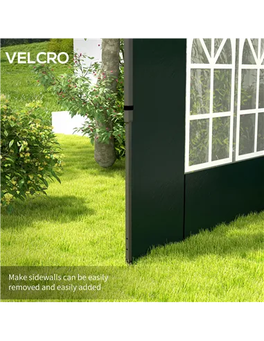 Outsunny Set of Two 3 x 3m Gazebo Frame Replacement Walls - Green