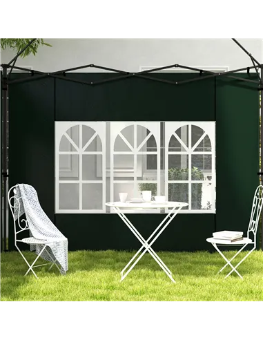 Outsunny Set of Two 3 x 3m Gazebo Frame Replacement Walls - Green